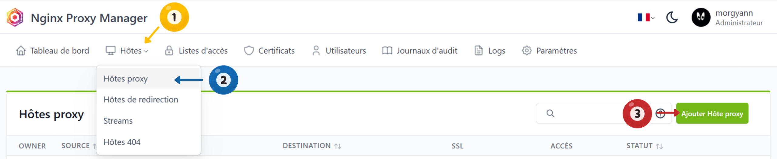 Ouvrir Hôte proxy