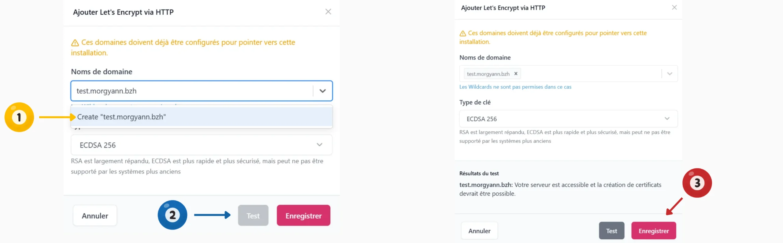 Remplir et tester